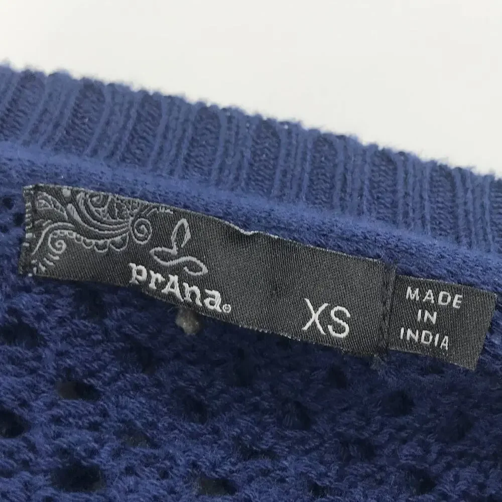 prAna Kokimo Blue Pullover Mesh Sweater